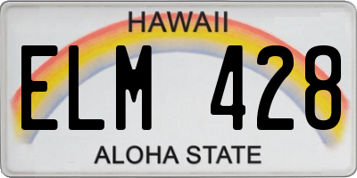 HI license plate ELM428