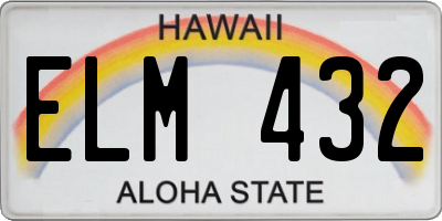 HI license plate ELM432