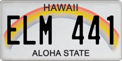 HI license plate ELM441