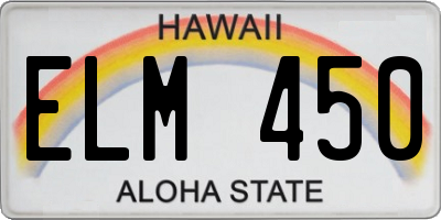 HI license plate ELM450