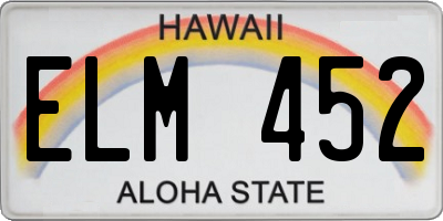 HI license plate ELM452