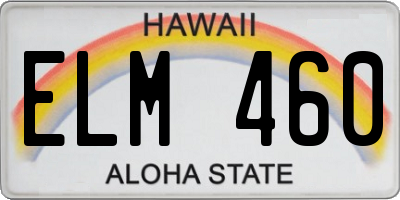 HI license plate ELM460