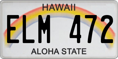 HI license plate ELM472