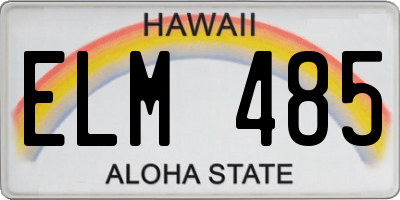 HI license plate ELM485