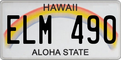 HI license plate ELM490