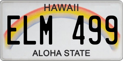 HI license plate ELM499