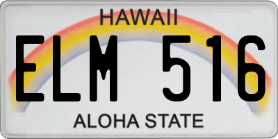 HI license plate ELM516