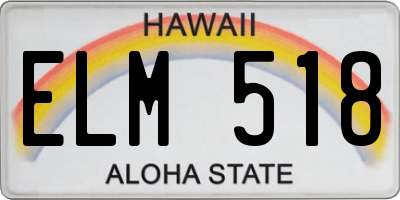 HI license plate ELM518