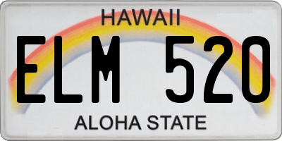 HI license plate ELM520