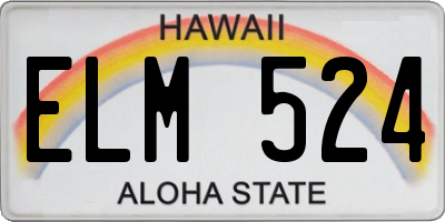 HI license plate ELM524