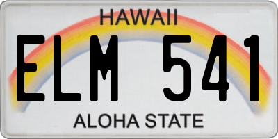 HI license plate ELM541