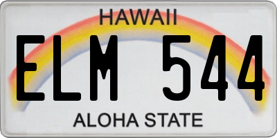 HI license plate ELM544