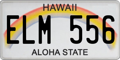 HI license plate ELM556
