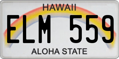 HI license plate ELM559