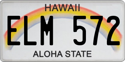 HI license plate ELM572