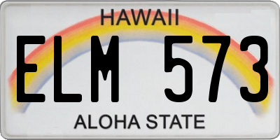 HI license plate ELM573