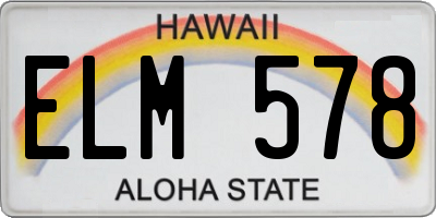 HI license plate ELM578