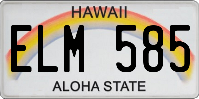 HI license plate ELM585