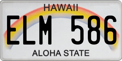 HI license plate ELM586
