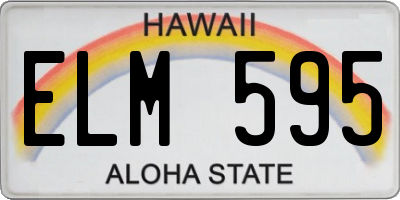 HI license plate ELM595