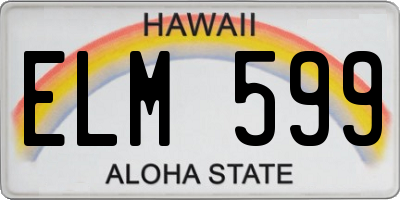 HI license plate ELM599