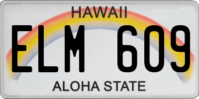 HI license plate ELM609