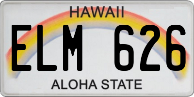 HI license plate ELM626