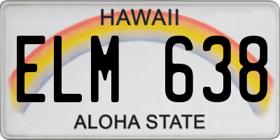 HI license plate ELM638