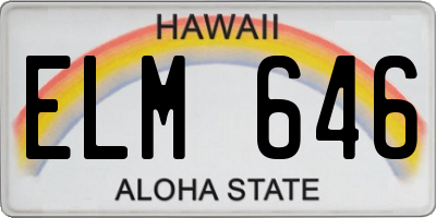 HI license plate ELM646