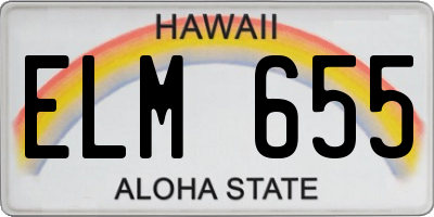 HI license plate ELM655