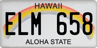 HI license plate ELM658