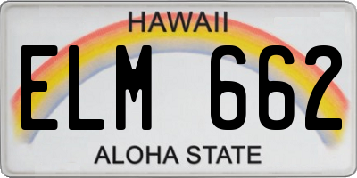 HI license plate ELM662