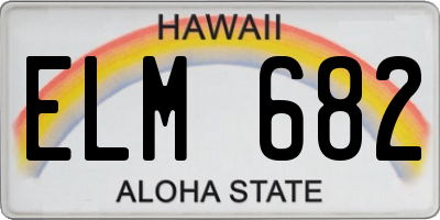 HI license plate ELM682