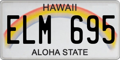 HI license plate ELM695