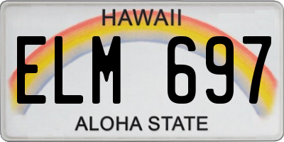 HI license plate ELM697