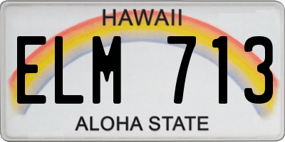 HI license plate ELM713