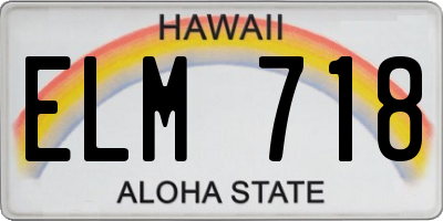 HI license plate ELM718
