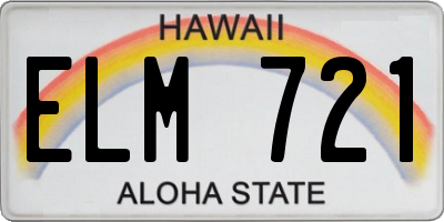 HI license plate ELM721