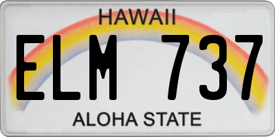 HI license plate ELM737
