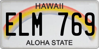 HI license plate ELM769