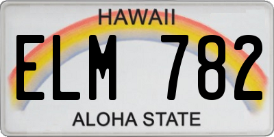 HI license plate ELM782