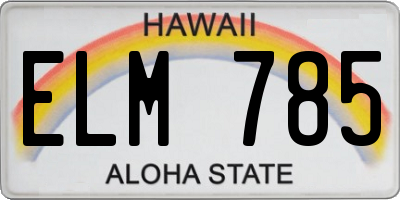 HI license plate ELM785