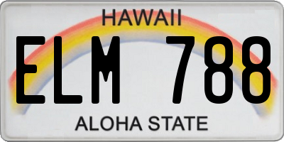 HI license plate ELM788