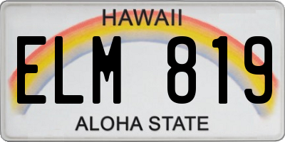 HI license plate ELM819
