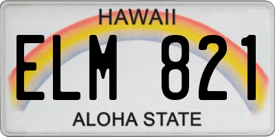 HI license plate ELM821