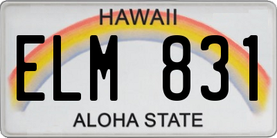 HI license plate ELM831