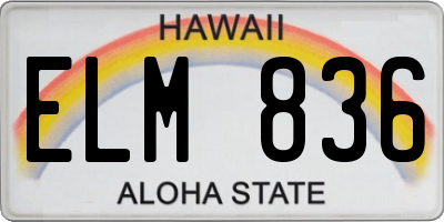 HI license plate ELM836
