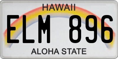 HI license plate ELM896