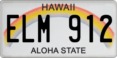 HI license plate ELM912