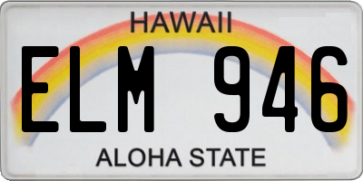 HI license plate ELM946
